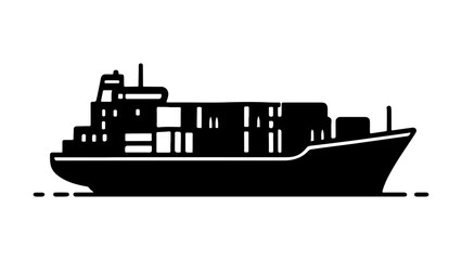 A large cargo ship sailing across the open ocean with containers