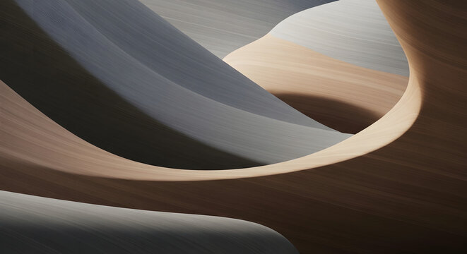 Human centered AI abstract space showing minimal design with curves and color variations