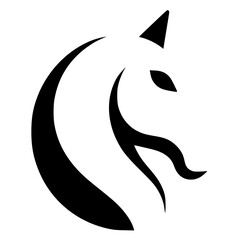 Simple horse head silhouette design