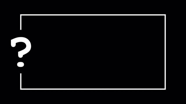 question mark sign animation quiz trivia game competition question mark frame for quizzes  on transparent background in 4k animation with alpha channel