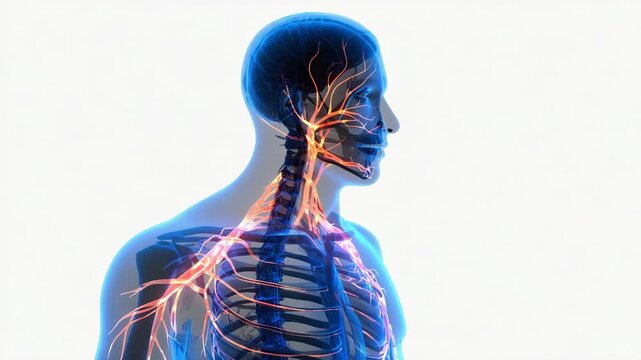 Human Nervous System Anatomy Detailed Medical Illustration Stock Footage