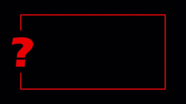 question mark sign animation quiz trivia game competition question mark frame for quizzes  on transparent background in 4k animation with alpha channel