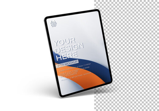 
Floating Tablet Device Mockup Isolated On White