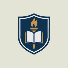 shield with book and light logo