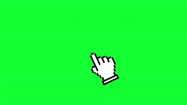 animated pixel cursor pointer on green screen