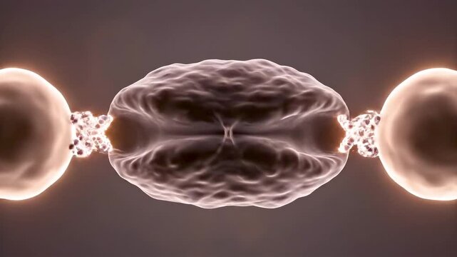 Human Cell Division Showing Chromosome Alignment Spindle Separation and Membrane Pinching Into Two Identical Cells in Detailed Biology
