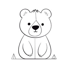 Obraz premium Coloring book for children baby American Black Bear vector illustration isolated on a white background.