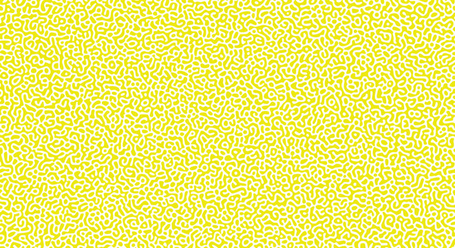 Bright yellow abstract squiggle pattern with organic maze-like shapes