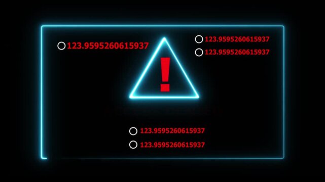 Neon access block error screen cybersecurity hacking digital warning glow purple background technology-4k animation video