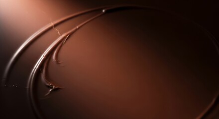 Luxury Dark Chocolate Swirl Close Up Macro, Smooth Texture, Rich Brown Background