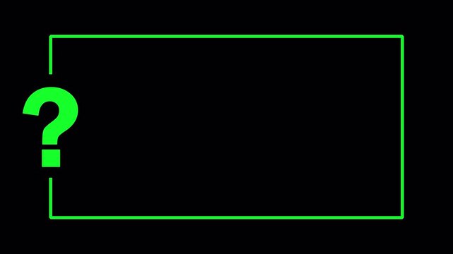question mark sign animation quiz trivia game competition question mark frame for quizzes  on transparent background in 4k animation with alpha channel
