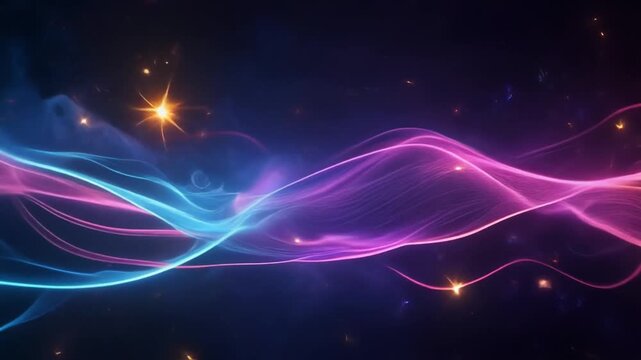 Futuristic Neon Light Wave Abstract Motion Background Loop