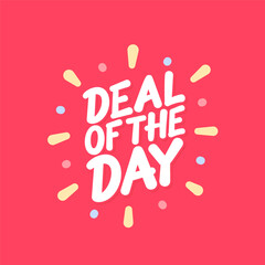 Deal of the Day vector lettering on red background
