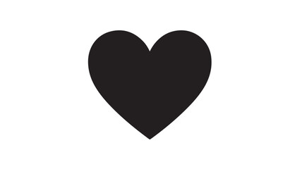 Simple black heart shape on white background.