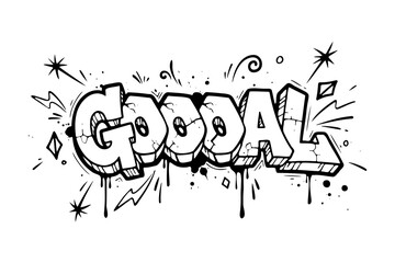 Creative graffiti text goal soccer sports concept in street art style © Elis