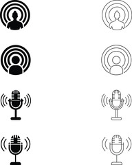 Podcast and Microphone Broadcasting Icons Collection