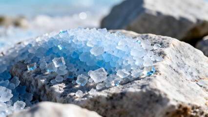 BlueMineralCrystalsOnRock