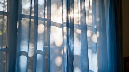 SunlitBlueWindowCurtains