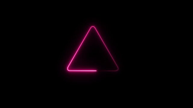 a hacking-attempt detected sign featuring a red exclamation mark inside a triangle, illuminated by a futuristic neon-blue border against a dark background, signifying a computer error or alert.