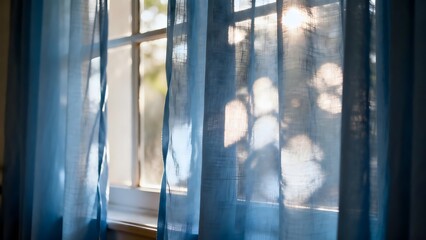 BlueCurtainsWindowSunlight