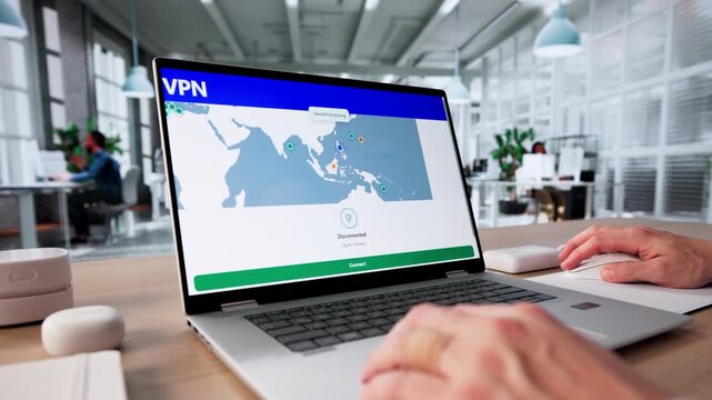 Man Logging In To VPN