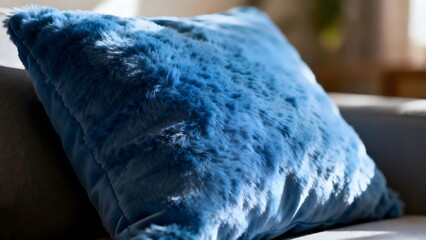 BlueFuzzyPillowOnCouch