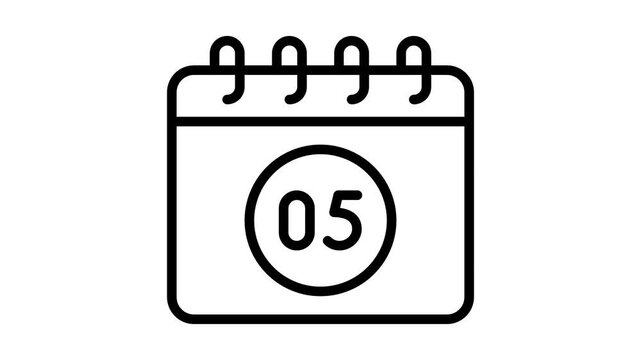 Check out this outline animated icon of calendar