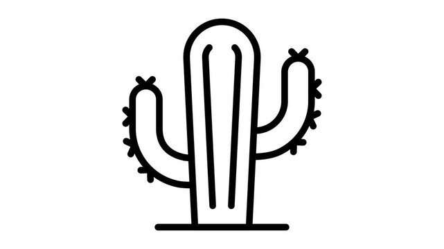 A trendy outline animated icon of cactus growing, easy to edit
