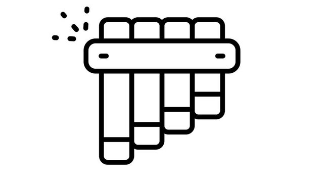A captivating linear animated icon of a zampona flute