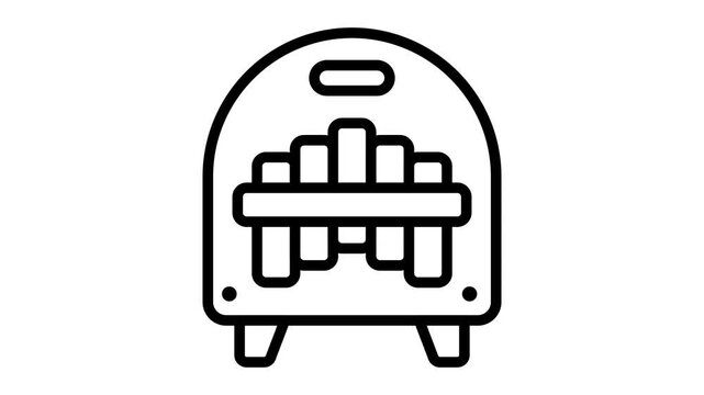 Visually appealing linear animated icon of a marimbol instrument