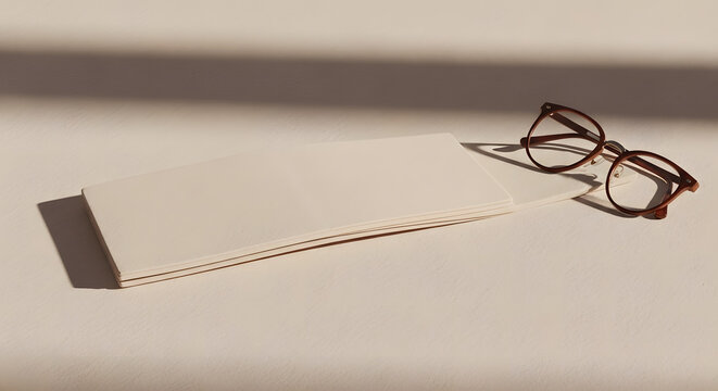 Premium neutral branding background with tactile texture showing items on a surface during daylight