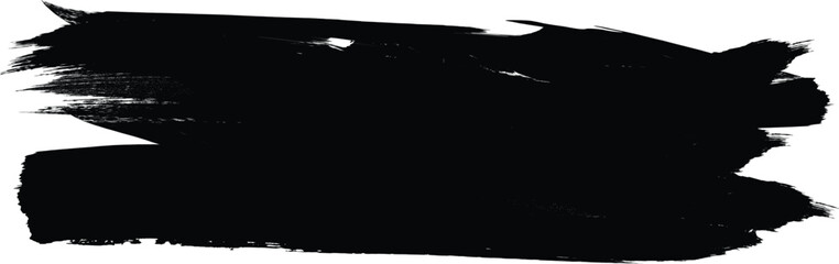 Grunge Paint stripe . Vector brush Stroke . Distressed banner . Black isolated paintbrush collection . Modern Textured shape . Dry border in Black . Vector streak. Hand drawn underline, highlighter.