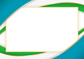 horizontal frame and border with Uzbek flag
