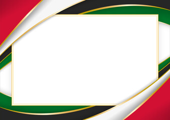 horizontal frame and border with Sudanese flag
