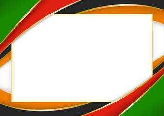 horizontal frame and border with Zambian flag