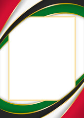 vertical frame and border with Sudanese flag