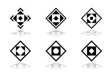 Abstract Square Icons. Set of Design Elements. 