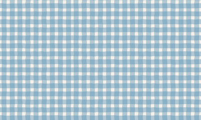 手書きのラフなギンガムチェック柄パターン（ブルー）