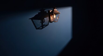 Midnight blue wall with illuminated outdoor lantern ramadan kareem islamic eid mubarak background download 2026 2027