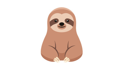 Obraz premium Cute Sloth Cartoon Character Face.