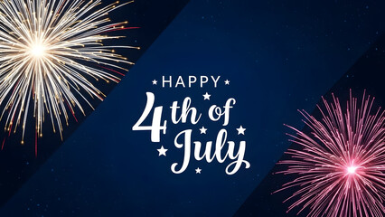 Happy 4th of july fireworks celebration