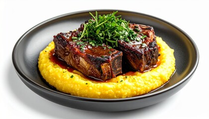 Slow-braised beef short ribs that fall off the bone, served with creamy polenta
