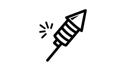 A black and white image of a firework rocket