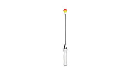 Metallic telescopic pointer stick with red ball tip, Isolated on white background