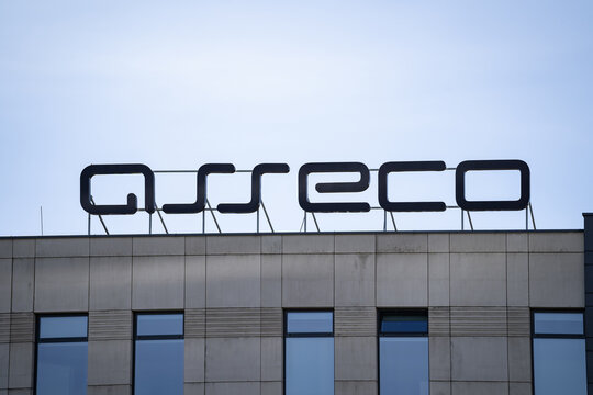 Asseco logo sign. A major Polish multinational corporation and the largest IT company in Central and Eastern Europe, specializing in specialized software solutions on May 12, 2024 in Krakow, Poland.
