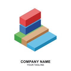 Fototapeta premium Colorful 3D Blocks Stacked Together.