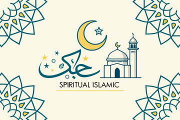 Celebrating eid al-fitr with traditional symbols and festive decorations isolated on transparent background, isolated on white background, Vector