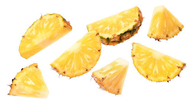 pineapple slices isolated on white