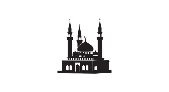 Ramadan Island Mosque Silhouette Graphic