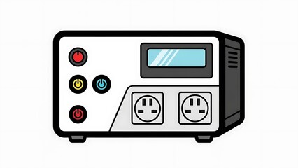 Obraz premium Portable Power Inverter Device Illustration.